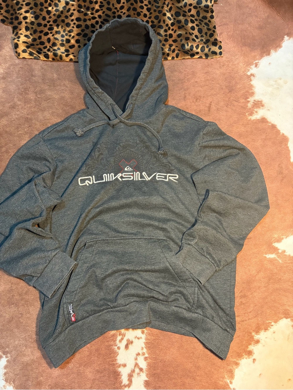 Quiksilver Men's Gray Logo Pullover Hoodie